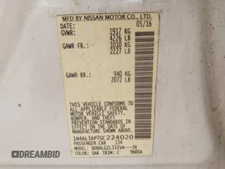 2016 Nissan Altima SR z VIN 1N4AL3AP7GC224020, wystawiony jako IAAI lot #42123457 z przebiegiem 153 913 mil mil oraz . Historia ofert i sprzedaży dostępna na DreamBid. Obrazek 9.