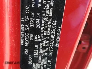 2021 Kia Forte LXS with VIN 3KPF24AD1ME390164, listed as a Copart auction lot 43323125 with 59,380 mi miles and Salvage Title. Bid and sale history available at carsss.com. Image 13.
