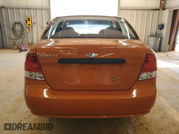 2006 Chevrolet Aveo LT with VIN KL1TG56686B562427, listed as a Copart auction lot 45393615 with 211,170 mi miles and Salvage title. Bid and sale history available at DreamBid. Image 6.