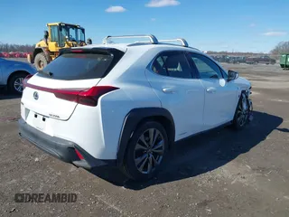 2020 Lexus UX 250h F Sport with VIN JTHE9JBH9L2035843, listed as a IAAI auction lot 41633990 with 91,984 mi miles and . Bid and sale history available at DreamBid. Image 4.