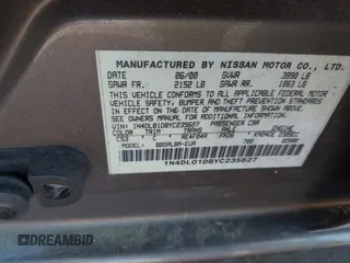 2000 Nissan Altima XE with VIN 1N4DL01D8YC235627, listed as a IAAI auction lot 41662564 with 79,409 mi miles. Bid and sale history available at carsss.com. Image 9.