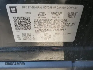 2020 Chevrolet Equinox LT with VIN 2GNAXLEX7L6233917, listed as a Copart auction lot 47210625 with 68,161 mi miles and Salvage Title. Bid and sale history available at carsss.com. Image 13.