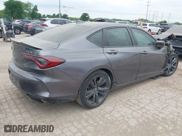 2021 Acura TLX w/A-Spec Package with VIN 19UUB5F53MA001253, listed as a IAAI auction lot 42176656 with 21,698 mi miles. Bid and sale history available at carsss.com. Image 4.