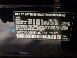 2022 BMW X5 xDrive40i z VIN 5UXCR6C06N9J87313, wystawiony jako Copart lot #53946255 z przebiegiem 56 305 mil mil oraz Szkody całkowita. Historia ofert i sprzedaży dostępna na DreamBid. Obrazek 14.