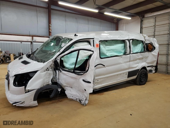 2023 Ford Transit Passenger Wagon XL with VIN 1FBAX2YGXPKB08481, listed as a Copart auction lot 43177325 with 0 mi miles and Salvage Title. Bid and sale history available at carsss.com. Image 1.