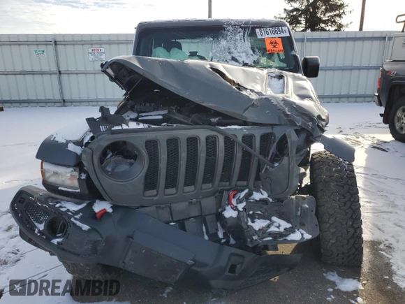 2021 Jeep Wrangler Unlimited Rubicon with VIN 1C4HJXFG0MW564456, listed as a Copart auction lot 81616694 with 0 mi miles and Salvage Title. Bid and sale history available at carsss.com. Image 5.