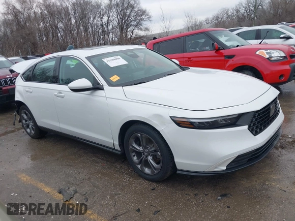 2024 Honda Accord EX с VIN 1HGCY1F30RA001414, выставлен на аукционе IAAI как лот 41188008 с пробегом 22 837 миль миль и . История ставок и продаж доступна на DreamBid. Изображение 1.