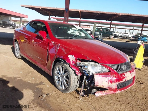 2010 Lexus IS 250C with VIN JTHFF2C2XA2511737, listed as a IAAI auction lot 41299631 with 106411 miles. Bid and sale history available at carsss.com. Image 1.