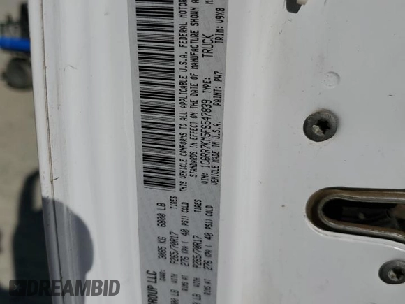 2015 Ram 1500 Tradesman z VIN 1C6RR7KM5FS547839, wystawiony jako Copart lot #77969884 z przebiegiem Nie podano mil oraz Szkoda całkowita • Salvage title. Historia ofert i sprzedaży dostępna na DreamBid. Obrazek 12.