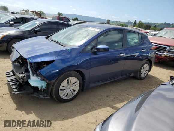 2022 Nissan LEAF S with VIN 1N4AZ1BVXNC563805, listed as a Copart auction lot 53060015 with 25,040 mi miles and Salvage Title. Bid and sale history available at DreamBid. Image 1.