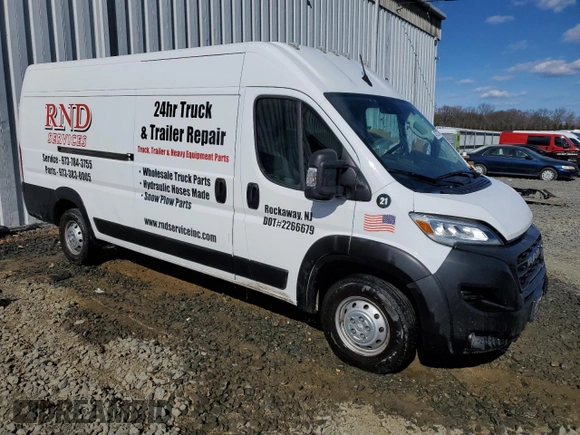 2023 Ram ProMaster Cargo with VIN 3C6MRVJG5PE530120, listed as a Copart auction lot 45727275 with 53,871 mi miles and Salvage Title. Bid and sale history available at DreamBid. Image 4.