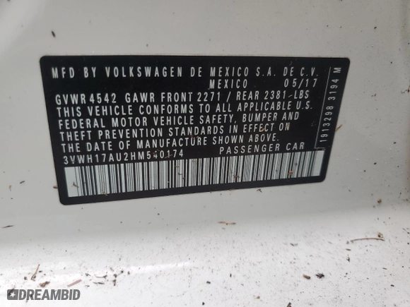 2017 Volkswagen Golf Alltrack S with VIN 3VWH17AU2HM540174, listed as a Copart auction lot 76835504 with 95,884 mi miles and Salvage Title. Bid and sale history available at carsss.com. Image 13.