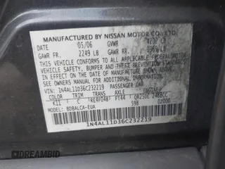 2006 Nissan Altima S with VIN 1N4AL11D36C232219, listed as a IAAI auction lot 42151027 with Not provided miles and . Bid and sale history available at DreamBid. Image 9.