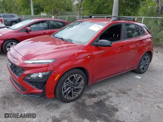2022 Hyundai Kona N Line with VIN KM8K33A30NU794312, listed as a IAAI auction lot 41875100 with 21,880 mi miles. Bid and sale history available at carsss.com. Image 18.