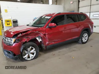 2018 Volkswagen Atlas S z VIN 1V2AR2CA3JC524493, wystawiony jako Copart lot #81694254 z przebiegiem 117 412 mil mil oraz Szkoda całkowita • Salvage title. Historia ofert i sprzedaży dostępna na DreamBid. Obrazek 1.