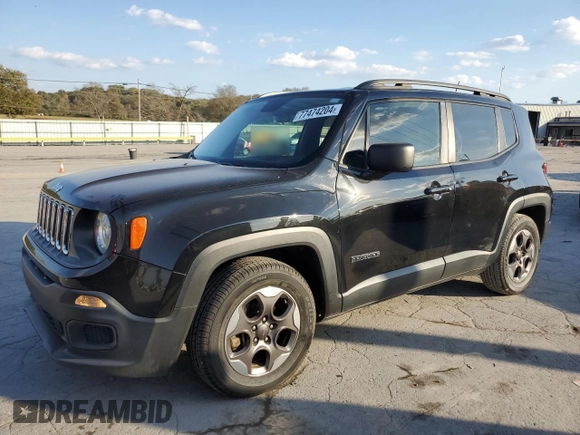 2017 Jeep Renegade Sport with VIN ZACCJAAB2HPF38883, listed as a Copart auction lot 77474204 with 120,687 mi miles and Salvage title. Bid and sale history available at DreamBid. Image 1.