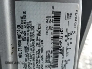 2020 Ford Fusion SE with VIN 3FA6P0HD9LR219420, listed as a Copart auction lot 50100945 with 45,009 mi miles and Salvage Title. Bid and sale history available at carsss.com. Image 12.