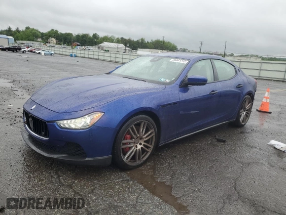 2017 Maserati Ghibli S Q4 with VIN ZAM57RTS6H1213426, listed as a Copart auction lot 55841795 with 60,689 mi miles and Salvage title. Bid and sale history available at DreamBid. Image 1.