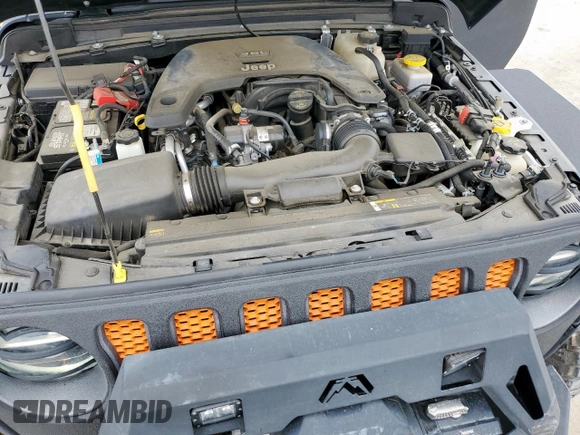 2021 Jeep Wrangler Unlimited Rubicon with VIN 1C4HJXFG5MW542260, listed as a Copart auction lot 59476655 with 19,870 mi miles and Salvage title. Bid and sale history available at DreamBid. Image 12.
