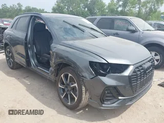 2025 Audi Q3 S line Premium Plus with VIN WA1EECF31S1002342, listed as a IAAI auction lot 42681733 with 9,758 mi miles and . Bid and sale history available at DreamBid. Image 1.
