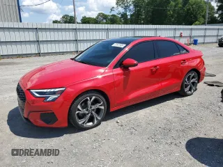 2023 Audi A3 Premium Plus with VIN WAUHUDGY6PA061820, listed as a Copart auction lot 57641905 with 31,656 mi miles and Salvage title. Bid and sale history available at DreamBid. Image 1.