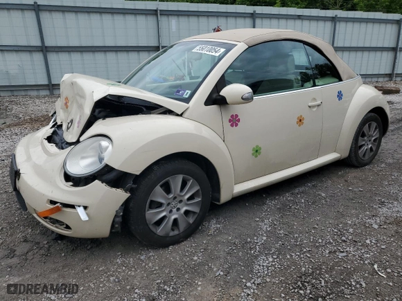 2009 Volkswagen New Beetle Convertible S with VIN 3VWRF31Y99M409195, listed as a Copart auction lot 55010054 with NaN miles and Salvage Title. Bid and sale history available at carsss.com. Image 1.
