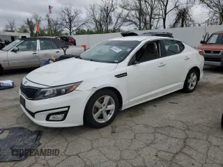 2015 Kia Optima LX with VIN KNAGM4A73F5572274, listed as a Copart auction lot 50986475 with 108,619 mi miles and Salvage Title. Bid and sale history available at carsss.com. Image 1.
