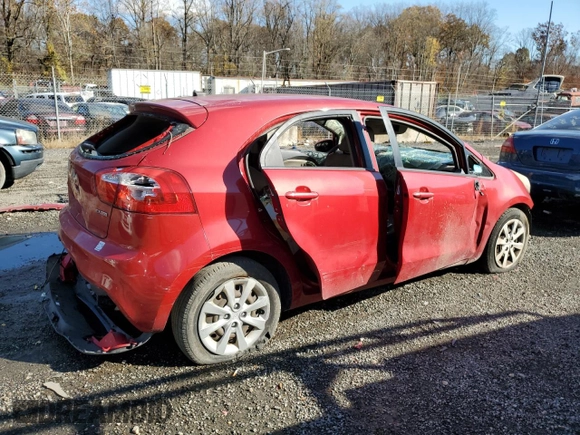 2014 Kia Rio EX with VIN KNADN5A39E6419443, listed as a Copart auction lot 78812034 with 111,229 mi miles and Salvage Title. Bid and sale history available at carsss.com. Image 3.