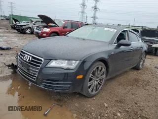 2014 Audi A7 3.0 Premium Plus with VIN WAUWGAFC4EN163660, listed as a Copart auction lot 61225484 with 105,582 mi miles and Salvage Title. Bid and sale history available at carsss.com. Image 1.