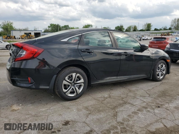 2017 Honda Civic LX with VIN 19XFC2F51HE033270, listed as a Copart auction lot 53143385 with 56,311 mi miles and Salvage Title. Bid and sale history available at DreamBid. Image 3.