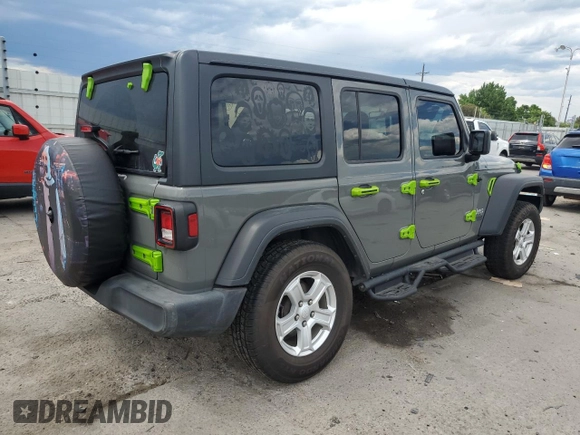 2019 Jeep Wrangler Unlimited Sport S with VIN 1C4HJXDG3KW648464, listed as a Copart auction lot 60468205 with 74,711 mi miles and Salvage title. Bid and sale history available at DreamBid. Image 3.