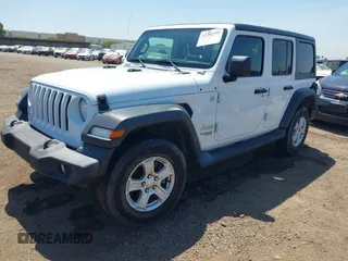 2018 Jeep Wrangler Unlimited Sport with VIN 1C4HJXDG4JW319142, listed as a IAAI auction lot 42702550 with 72,023 mi miles and . Bid and sale history available at DreamBid. Image 17.