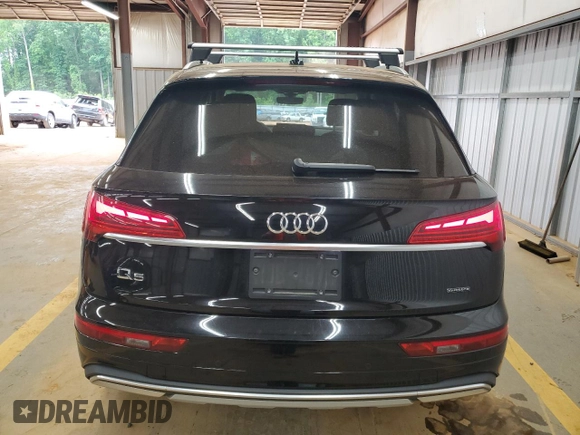 2021 Audi Q5 Premium Plus with VIN WA1BAAFY8M2116737, listed as a Copart auction lot 55652865 with 63,176 mi miles and Salvage title. Bid and sale history available at DreamBid. Image 6.