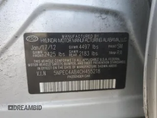 2012 Hyundai Sonata Limited z VIN 5NPEC4AB4CH455218, wystawiony jako Copart lot #60414585 z przebiegiem 195 817 mil mil oraz Szkoda całkowita • Salvage title. Historia ofert i sprzedaży dostępna na DreamBid. Obrazek 12.