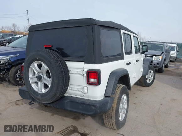 2022 Jeep Wrangler Unlimited Sport with VIN 1C4HJXDG9NW195083, listed as a IAAI auction lot 41515229 with 44,445 mi miles and . Bid and sale history available at DreamBid. Image 4.