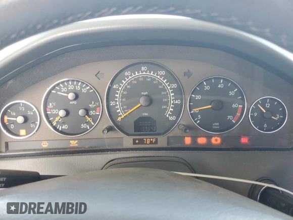 1999 Mercedes-Benz SL-Class with VIN WDBFA68F5XF180746, listed as a Copart auction lot 83422784 with 109,648 mi miles and Clean Title. Bid and sale history available at carsss.com. Image 9.