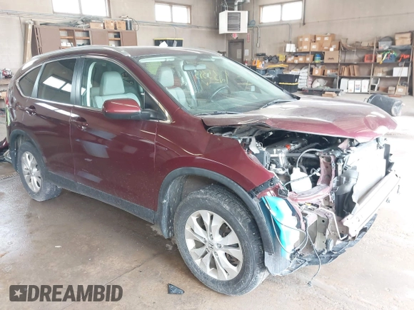 2014 Honda CR-V EX-L with VIN 5J6RM4H75EL103256, listed as a IAAI auction lot 42135385 with 104,465 mi miles. Bid and sale history available at carsss.com. Image 1.