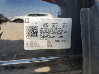 2018 Chevrolet Traverse High Country z VIN 1GNEVKKW6JJ110672, wystawiony jako Copart lot #61964945 z przebiegiem 86 983 mil mil oraz Szkoda całkowita • Salvage title. Historia ofert i sprzedaży dostępna na DreamBid. Obrazek 13.
