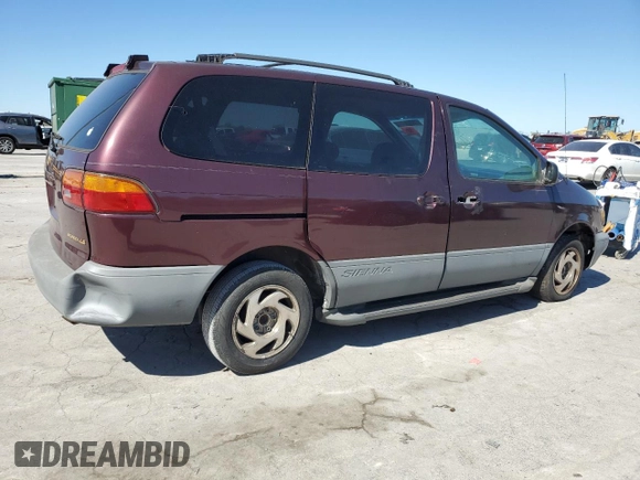 1998 Toyota Sienna LE with VIN 4T3ZF13C6WU021800, listed as a Copart auction lot 50575625 with 225,106 mi miles and Salvage Title. Bid and sale history available at DreamBid. Image 3.