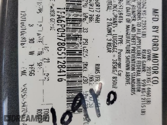 2016 Ford Fusion SE with VIN 1FA6P0H78G5128416, listed as a Copart auction lot 61148825 with 178,176 mi miles and Salvage title. Bid and sale history available at DreamBid. Image 13.