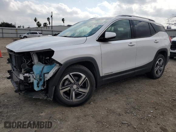2020 GMC Terrain SLT with VIN 3GKALPEV4LL308244, listed as a Copart auction lot 44169165 with 33,697 mi miles and Salvage title. Bid and sale history available at DreamBid. Image 1.