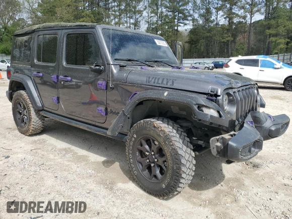 2021 Jeep Wrangler Unlimited Sport S with VIN 1C4HJXDN2MW550186, listed as a Copart auction lot 50870255 with 39,540 mi miles and Salvage Title. Bid and sale history available at carsss.com. Image 4.