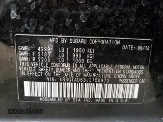 2018 Subaru Impreza Premium with VIN 4S3GTAD63J3750972, listed as a Copart auction lot 50039955 with 0 mi miles and Salvage Title. Bid and sale history available at carsss.com. Image 15.