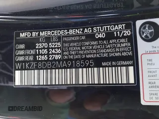 2021 Mercedes-Benz E-Class E 350 with VIN W1KZF8DB2MA918595, listed as a IAAI auction lot 41876355 with 58,508 mi miles. Bid and sale history available at carsss.com. Image 9.