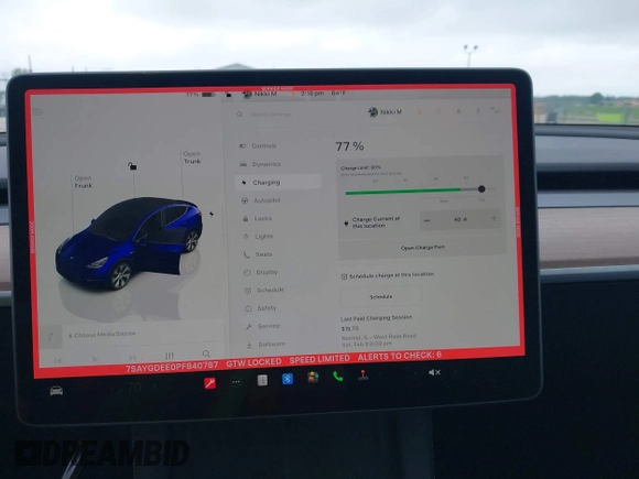 2023 Tesla Model Y Long Range z VIN 7SAYGDEE0PF840787, wystawiony jako IAAI lot #42172489 z przebiegiem 16 314 mil mil oraz . Historia ofert i sprzedaży dostępna na DreamBid. Obrazek 18.