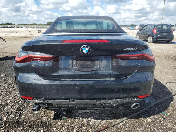 2025 BMW 4 Series 430i with VIN WBA33DB02SCT34117, listed as a Copart auction lot 44116355 with 7,687 mi miles and Clean Title. Bid and sale history available at carsss.com. Image 6.