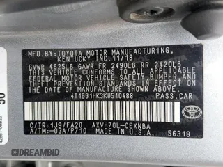2019 Toyota Camry Hybrid LE z VIN 4T1B31HK3KU510488, wystawiony jako Copart lot #58350495 z przebiegiem 109 974 mil mil oraz Szkoda całkowita • Salvage title. Historia ofert i sprzedaży dostępna na DreamBid. Obrazek 12.