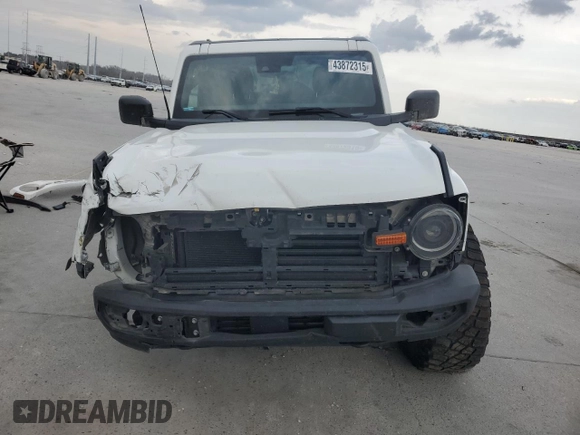 2022 Ford Bronco with VIN 1FMDE5AHXNLB04386, listed as a Copart auction lot 43872315 with Not provided miles and Salvage title. Bid and sale history available at DreamBid. Image 5.