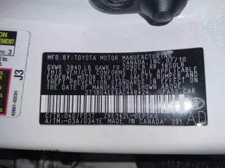 2010 Toyota Corolla with VIN 2T1BU4EEXAC448424, listed as a IAAI auction lot 41892816 with 158,538 mi miles. Bid and sale history available at carsss.com. Image 9.