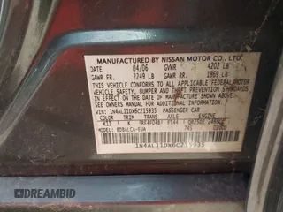 2006 Nissan Altima 2.5 S with VIN 1N4AL11DX6C215935, listed as a IAAI auction lot 41961191 with 1 mi miles. Bid and sale history available at carsss.com. Image 9.